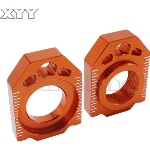CNC Aluminum Rear Chain Axle Blocks For KTM 125 200 250 300 350 450 SX SX-F XC XC-F 2013 2014 2015 2016 2017 2018 2019 2020