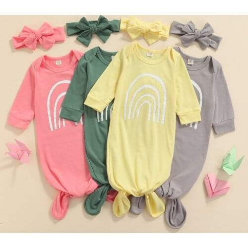 Ma&Baby 0-3M Newborn Infant Baby Girls Boys Rainbow Sleeping Bags Long Sleeve Soft Baby Bedding Autumn Spring + Hat