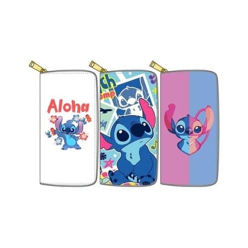 Disney Stitch pu coin bag cartoon card holderWinnie Long Zipper Wallet card pu Clutch