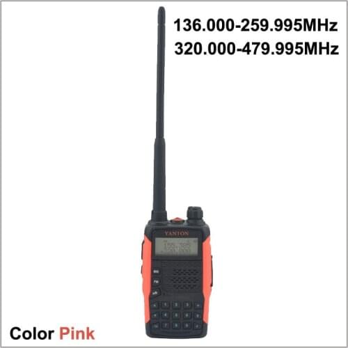 Dual Band FM Portable Two-way Radio YANTON GT-03 TX & RX both from 136.000-259.995MHz & 320.000-479.995MHz Color Pink