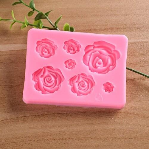 Feiqiong Cute Silicone Cake Chocolate Fondant Mold Rose Flowers Design Pastry Cupcake Cake Mould Decorating Baking Tool New
