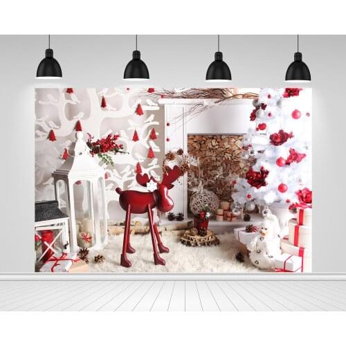 Scopiso Photography Backdrop Christmas Tree Gift Elk Toys Flowers Baby Room Decoration Photographic Photo Background Studio Prop