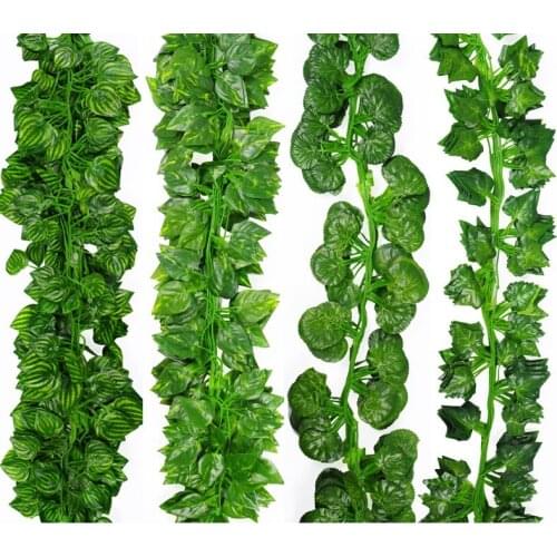 2 Meter long artificial leaf green leaves artificial Boston ivy leaf vine evergreen rattan Fake green vine artificial flower