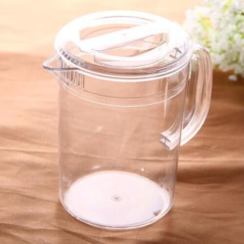 2 Pcs Acrylic Pitcher with Handle and Lid Handmade Water Jug for Hot/Cold Water Ice Lemon Tea and Juice Beverage 2L