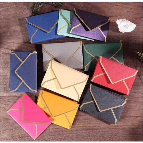 Small envelope retro style, simple, high-grade bronzing creative art, fresh, lovely and beautiful invitation card storage bag