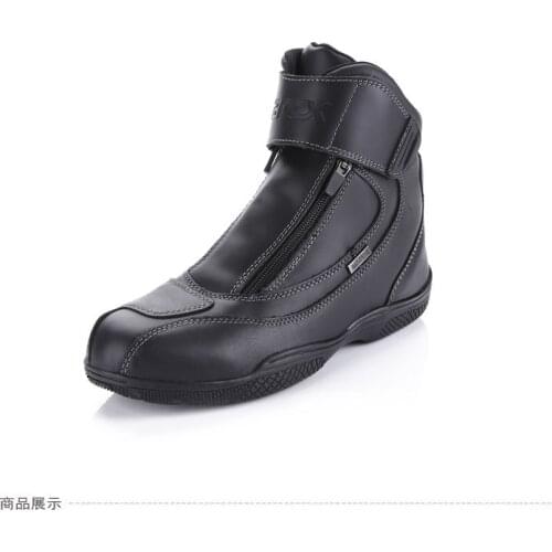 Motorcycle Boots Genuine Cow Leather Waterproof Street Moto Racing Boots Motorbike Chopper Cruiser Touring Riding Shoes