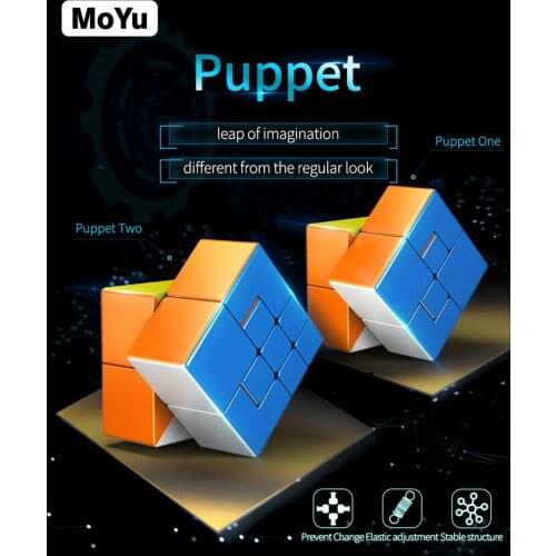 MoYu Puppet 2x2 3x3 Bandaged Magic Cube Meilong 2x2x2 3x3x3 Cubo Magico Mixup Speed Cube Puzzle Challenge Kids Toys Newest 2020
