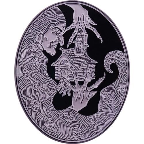 Witchy Baba Yaga Soft Brooch 'Dark Fairytales' Horror Enamel Pin Jewelry