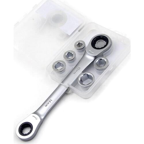 7 In 1 Double Head Reversible Ratchet Combination Spanner Set Mechanic Universal Socket Set Wrench Tool Ratchet Wrench New