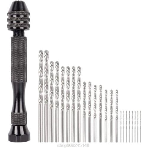 26Pcs Hand Drill Bits Set Pin Vise Woodworking Hand Mini Drill for Model Resin Jewelry Hole Maker Puncher N23 20 Dropshipping
