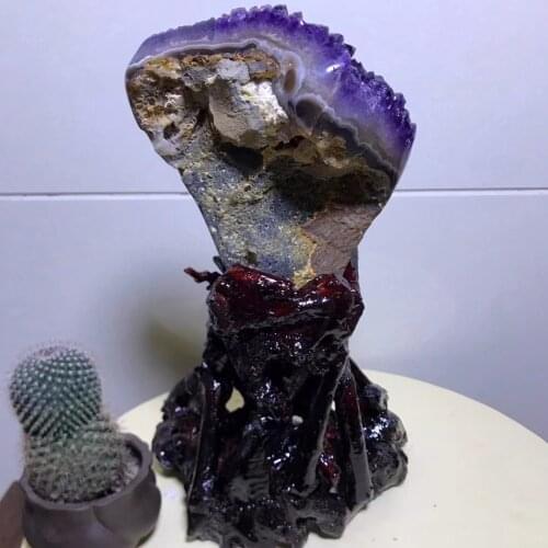 Natural amethyst cluster raw ore Amethyst cluster specimen stone ornament home office degaussing purification ornament