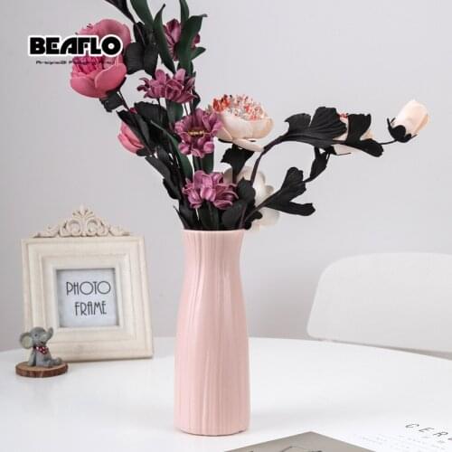 Unbreakable Vases Decoration Home Imitation Ceramic Flower Pot Nordic Style Flower Arrangement Table Decoration Living Room