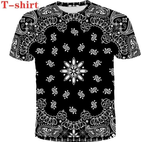 New Bandana Pattern Fashion Men Women Hip HopT-shirt Plus Size S-7XL harajuku graphic t shirts