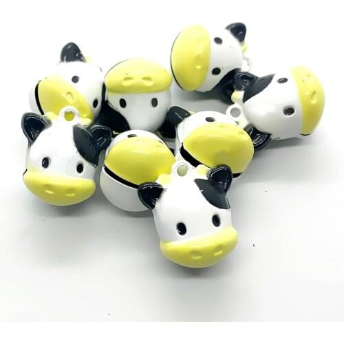 New arrival Cartoon anime animal small cow metal charm bell Children outdoor jewelry DIY jingle accessory pendant