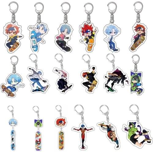 Wholesale Anime SK8 The Infinity Key Chains Reki Kyan Langa Hasegawa Cosplay Acrylic Double Sided Keychain Keyring Pendant Prop
