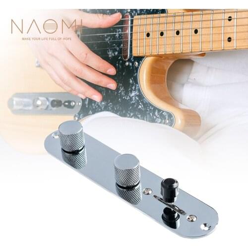 NAOMI Chrome-plated Zinc Alloy Guitar Panel Direct Control Plate 3 Way Loaded Prewired Guitar Control Plate For TL Guitar