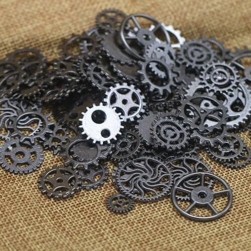 50g DIY Jewelry Findings Vintage Punk Gear Wheels Jewelry Making Supplies Components Jewelry Accessories Connectors wholesale