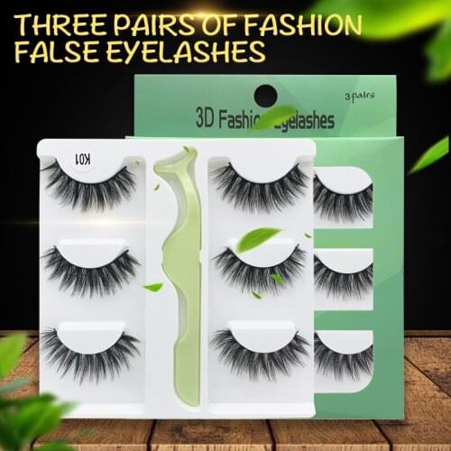 3 Pairs Lashes Faux Eyelashes Mink False Eyelashes Dramatic Volume Lashes Eyelash Extension False Eyelashes