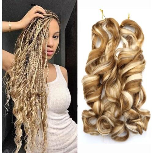 Pre Stretched Braiding Hair Synthetic Loose Wave Crochet Hair 20inch Extension For Black Women