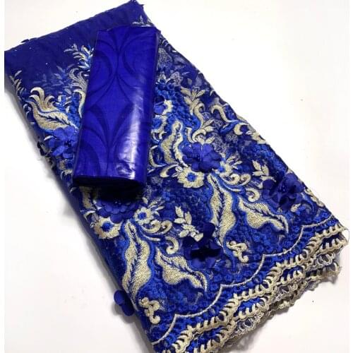 1 Yard 3d Lace Fabric French Lace Fabric High Quality 3D Flower French Net Wedding Nigeria Embroidered Party Dress M260831