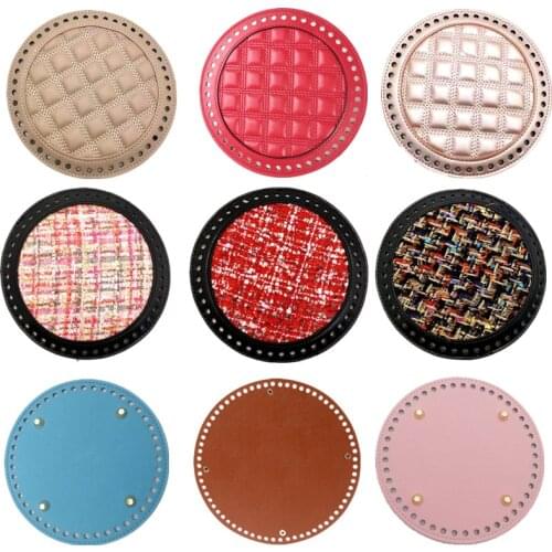 3Styles PU Bag Bottom DIY Handmade Bag Accessorie With Holes Rivet For Knitting Handbag Women Shoulder Crossbody Chain Bag Parts