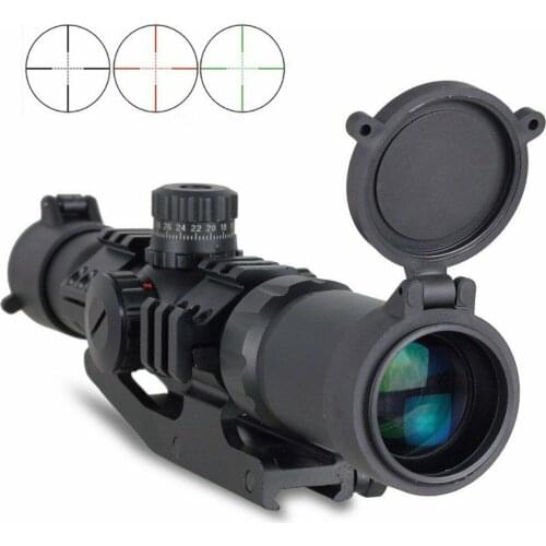 1.5-4X30 Tactical Rifle Scope with RGB illuminated Reticle-PEPR Mount Waterproof