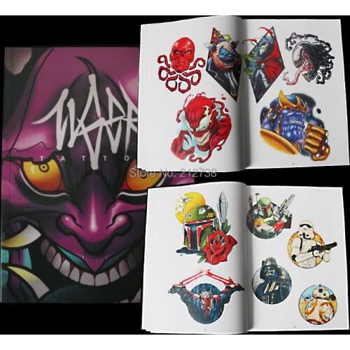 Taiwan Stly Tattoo Manuscript European and American Japanese Traditional Cartoon Movies Small Fresh Patterns New Tattoos