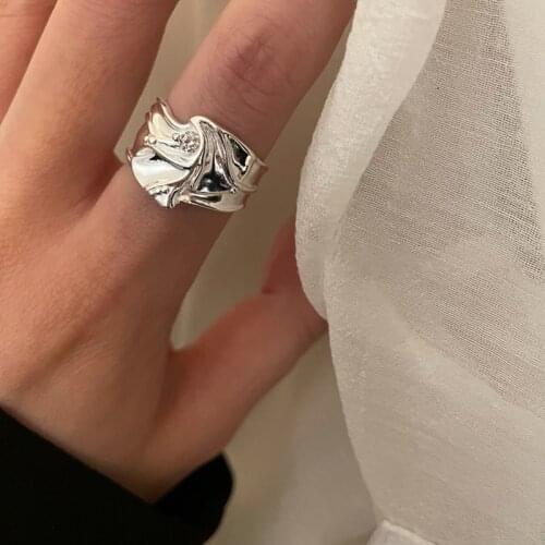 S925 Silver Ring for Women Geometry Opening Resizable Party Entertainment Minimalist Classic Ring Jewelry Accessories