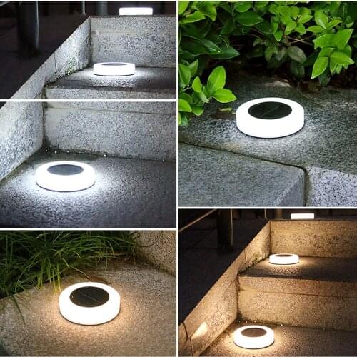 1PC Solar Powered Garden Decors Light Foggy Finish LED Stake Lawn Lamp 600mAh Buried Stair Lamp Underground Decking Floor Light