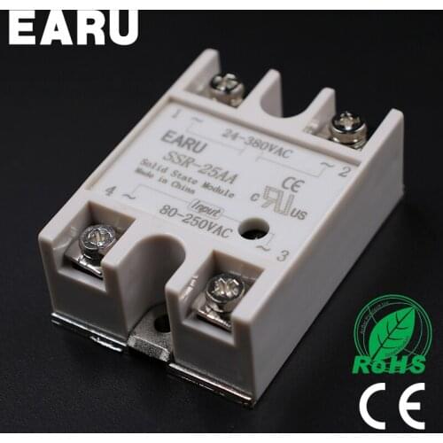1 pcs SSR-25AA Manufacturer 25A ssr solid relay,output 24-380VAC input 80-250VAC good quality
