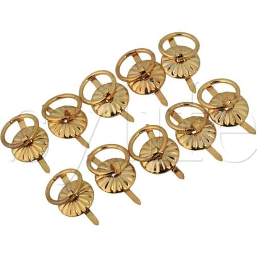 10pcs Mini Golden Kitchen Cupboard Cabinet Round Drop Pull Ring Handles Knob