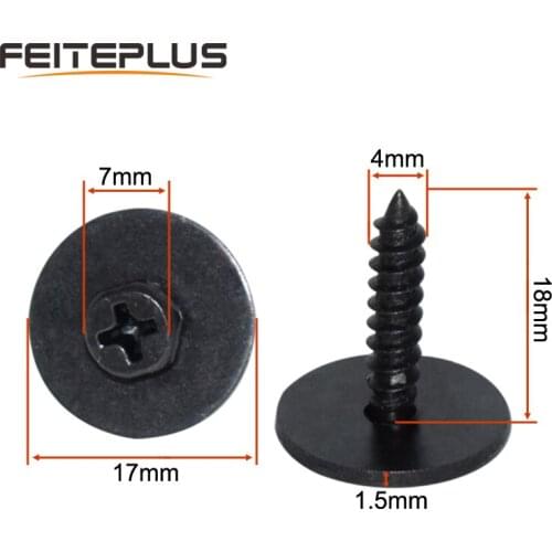 100 x 7mm Push Type Clips Automotive Engine Guard Fender Bumper Fastener Retainer Rivets