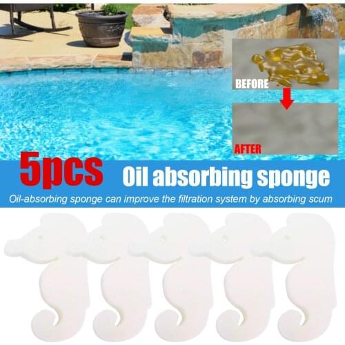 20PCS Sea Horse Shape Oil Absorbing Sponge Pool High Efficiency Filtering Sponge Multi-purpose Oil-absorbing Cotton Pad for Pool