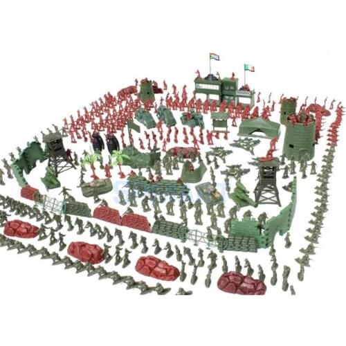 500pcs Plastic Military Playset 5cm Soldier Figures with Assorted Army Accessories Model Toys For Children Boys