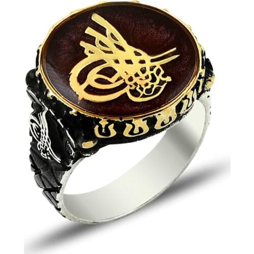 925 Silver Ottoman Tugra Ring for Men Mans Ring