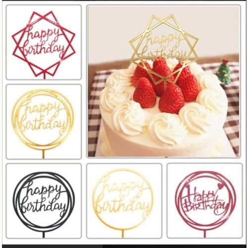 Happy Birthday Acrylic Cake Topper Colorful Wedding Love Cupcake Topper For Birthday Party Cake Decoration Supplies Baby Shower