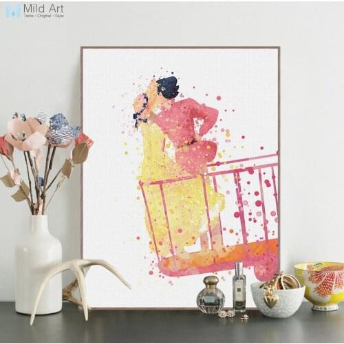 Watercolor Miyazaki Pop Anime Howls Moving Castle Movie Canvas Poster Print Wall Art Picture Kids Room Decor Painting Custom