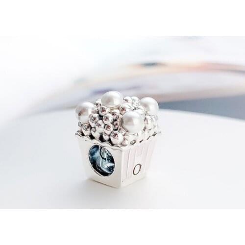 Authentic 925 Sterling Silver Beads New Creative Pink Popcorn Fashion Beads Fit Original Pandora Bracelet For Women Diy Jewelry