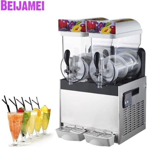 Beijamei automatic two-cylinder snow mud machines Smoothie blending juice maker commercial snow melting machine