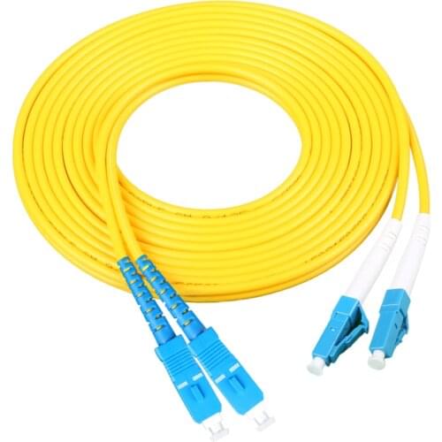 Free Shipping 5pcs/lot 2.0mm 3 Meters 9/125 SM Duplex LC/UPC to SC/UPC LC-SC Fiber Optic Patch Cord Jumper Cable