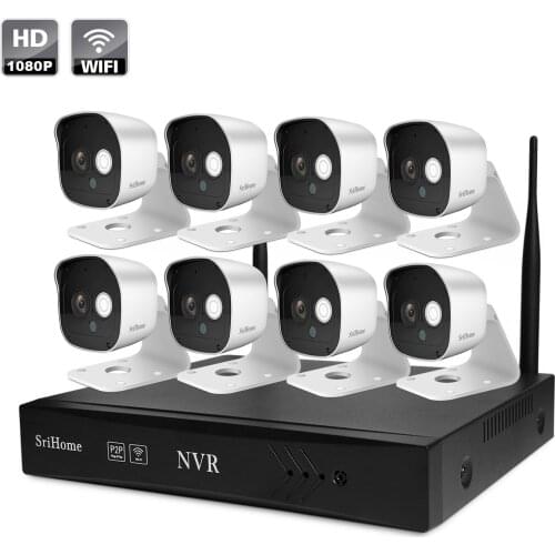 Sricam 4-8 Channel NVR Wireless Kit QR Code 2.0MP Network Video Recorder Outdoor Waterproof Security Video Surveillance System