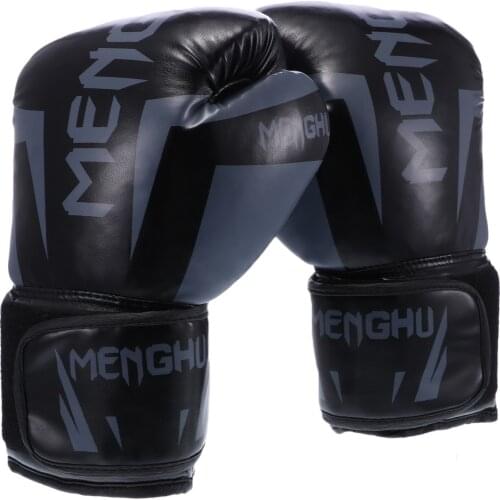 Boxing Gloves For Adults Muay Thai Boxe Sanda Equipment Thick Inner Free Fight Martial Art Kick Boxing Training Glove Black 12OZ