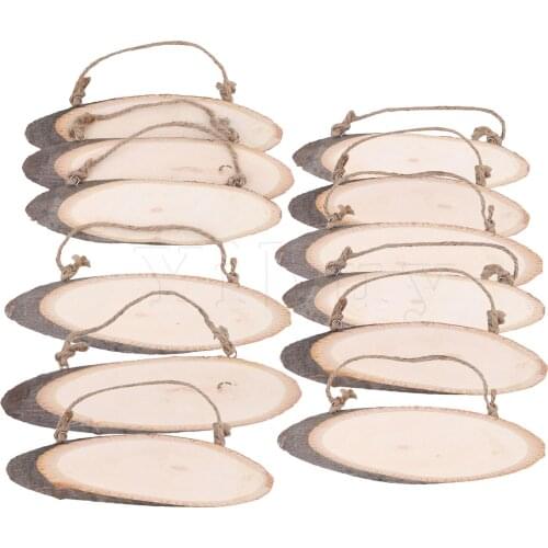 Pine Wood Wooden Wood Log Slices With Rope for DIY Painting Wooden Color