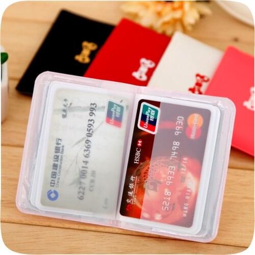 12 Bits Bow Business Cards ID Card Holder Passport Card Holder Wallet Bag PU Leather Credit Card Holder For Women Men