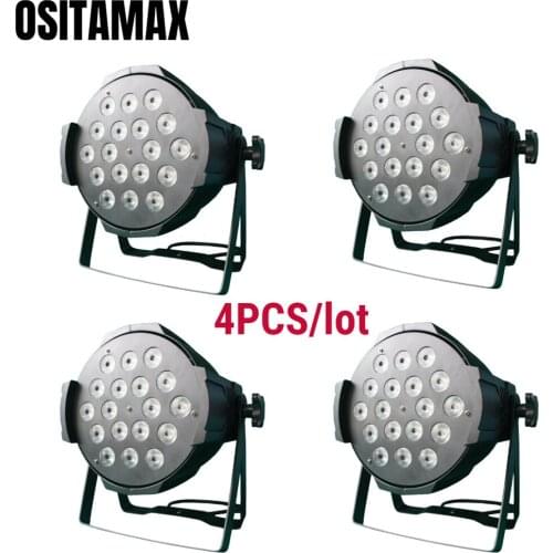 DJ Stage Effect Par Light Projector Indoor LED Par 18x10w RGBW 4IN1 DMX512 Christmas Disco Wash Light Equipment Par Can Lighting