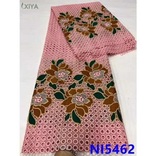 African Milk Silk Lace Fabric Latest Flower Printed Pattern Lace Nigerian Mesh Net Lace Fabric for Bridal Material NI5462