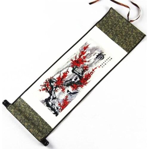 Chinese Style Ink Silk Scroll Painting Living Room Wall Picture Home Decoration National Wind Handmade Art Special Gifts