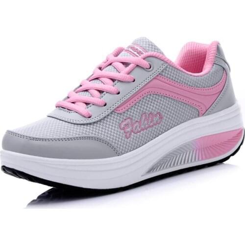 Summer Breathable Women Casual Sneakers Rubber Lace-up Wedges Dancing Shoes Female Flat Platform Shoes