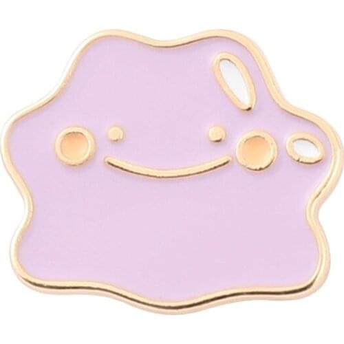 Cute Cloud Elf Brooch Purple Marshmallow Enamel Pin Funny Cartoon Badge Jewelry Gift For Kids