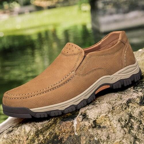 New Genuine Leather Loafers Men Casual Sneakers High Quality Walking Men Shoes Comfortable Breathable Shoes for Men Size 36-46